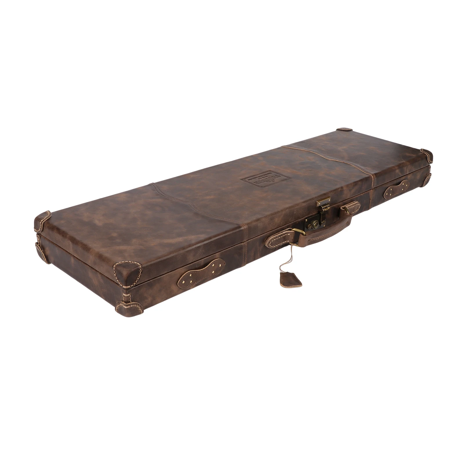 Tourbon Vintage Estuche rígido escopeta de cuero universal con cierre - imagen 2
