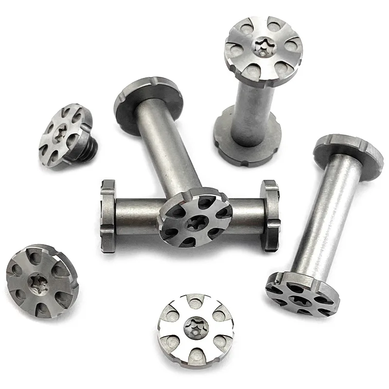 10 set/lote 416 mango de cuchillo de acero inoxidable piezas para hacer tornillos M4 pares de remaches de bloqueo husillo sujetadores de clavos T10 cabeza Torx - imagen 5