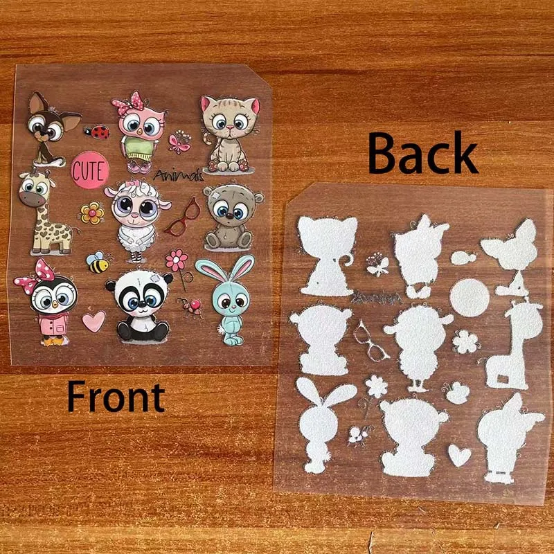 6 ~ 26 unids/set, insignias de animales lindos de dibujos animados pegatinas de transferencia de calor, parches de apliques personalizados termocollants para camisetas, ropa - imagen 4