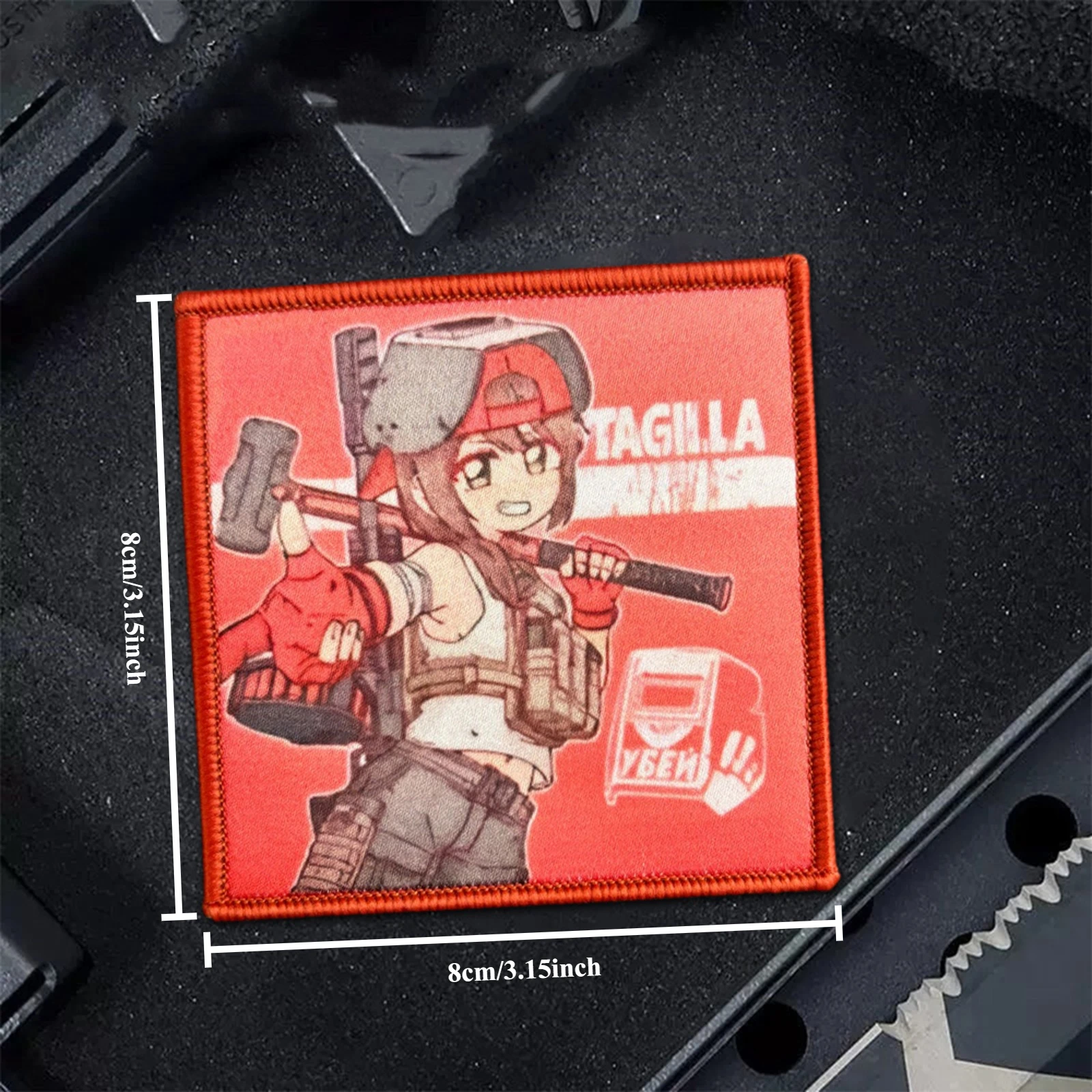 Taglla-parche táctico de Chica de Anime, parches de gancho y bucle para ropa, insignia de moral, brazalete del ejército militar, pegatinas para mochila - imagen 2