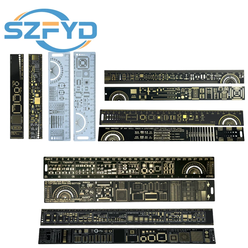 Regla PCB de 5 tipos, 9CM, 15CM, 20CM, 25CM, 30CM, herramienta de medición multifuncional, Chip de condensador de resistencia, Transistor de diodo IC SMD