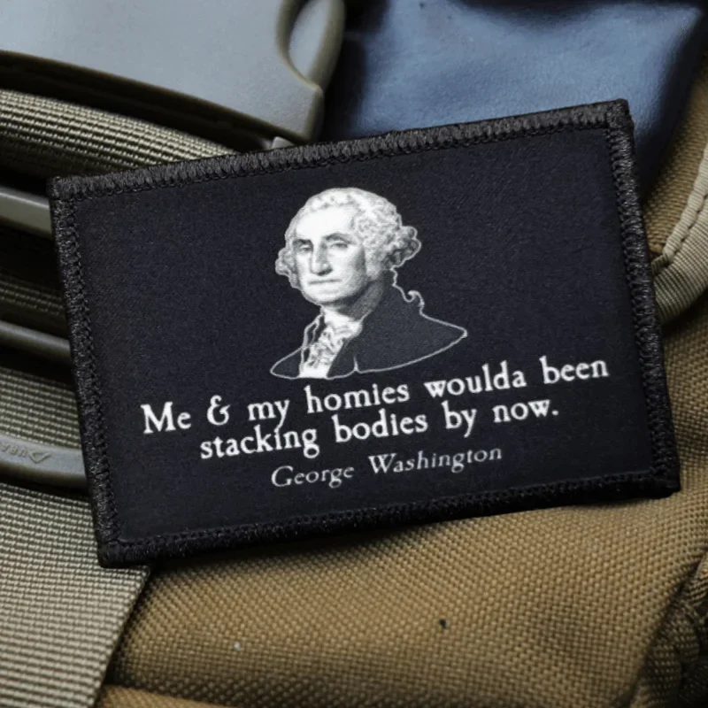 Parche táctico de George Washington para ropa, insignia de moral militar, pegatinas para mochila, brazalete con gancho y bucle, aplique para casco - imagen 2