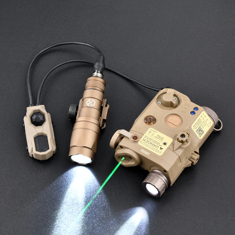 WADSN PEQ15 LA-5 UHP juego de linterna láser M300 M600 luz de explorador con interruptor de presión de Control remoto de doble enchufe AXON equipo Airsoft - imagen 3