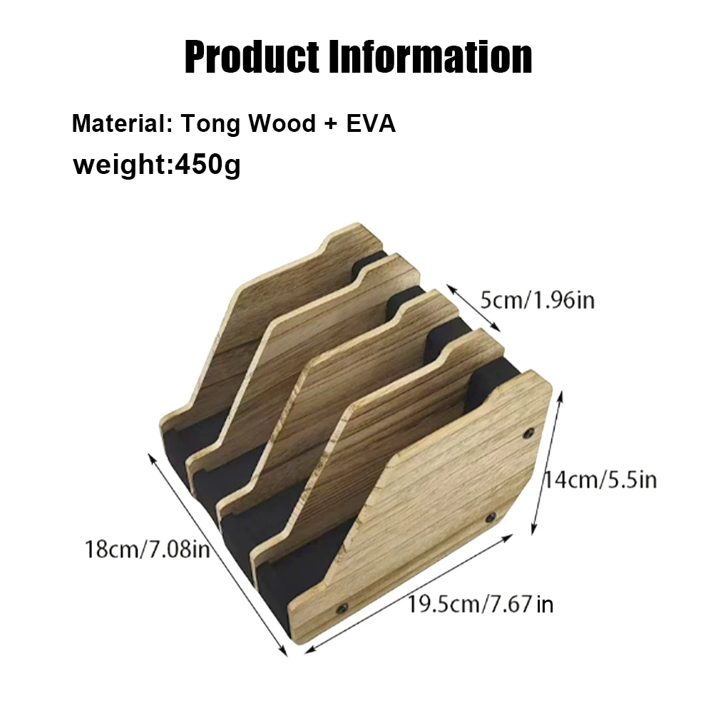 Soporte de pistola de madera con 4/6 ranuras, soporte de exhibición para pistola, estuche de almacenamiento seguro para pistola de madera, soporte de escritorio, organizador de estante para pistola de madera - imagen 2