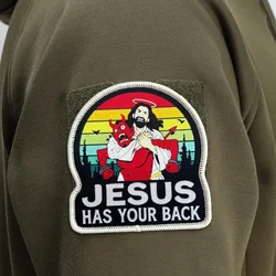 Parche táctico Jesús tiene tu moral de espalda – Velcro para uniforme