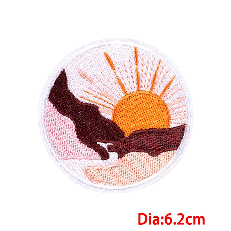 Parches bordados de cristal para planchar en la ropa, parches termoadhesivos para ropa de aventura, rayas de Camping DIY - imagen 5