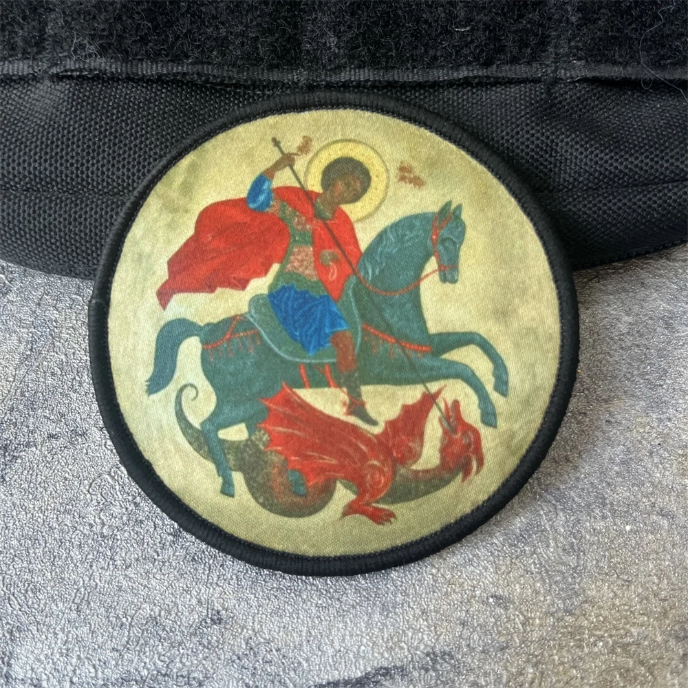 Parche victorioso de George, insignia de moral táctica, emblema del ejército militar, pegatina para mochila, parches impresos con gancho para ropa