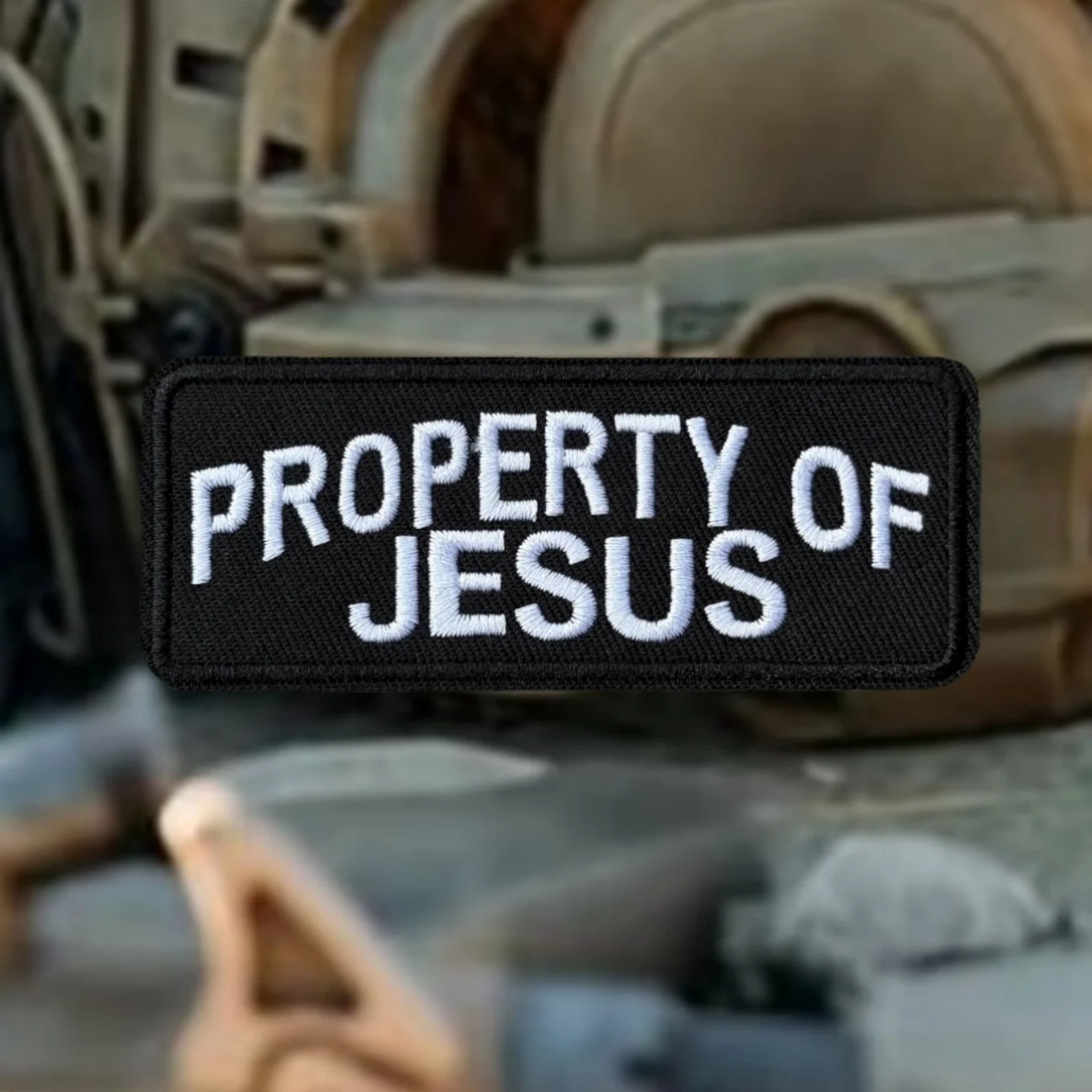 Insignia de moral de PROPERTY OF JESUS, parches bordados cristianos para ropa, apliques tácticos personalizados, pegatina para mochila con gancho y bucle - imagen 5