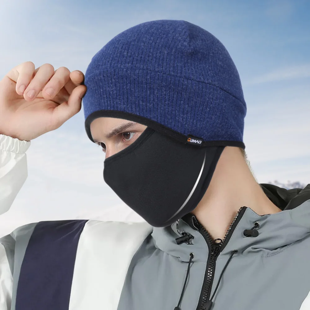 Gorro de ciclismo de invierno, calentador de orejas, cubierta de máscara facial a prueba de viento, Bandana, forro para casco de bicicleta al aire libre, deportes de esquí, correr, senderismo, gorros suaves - imagen 2