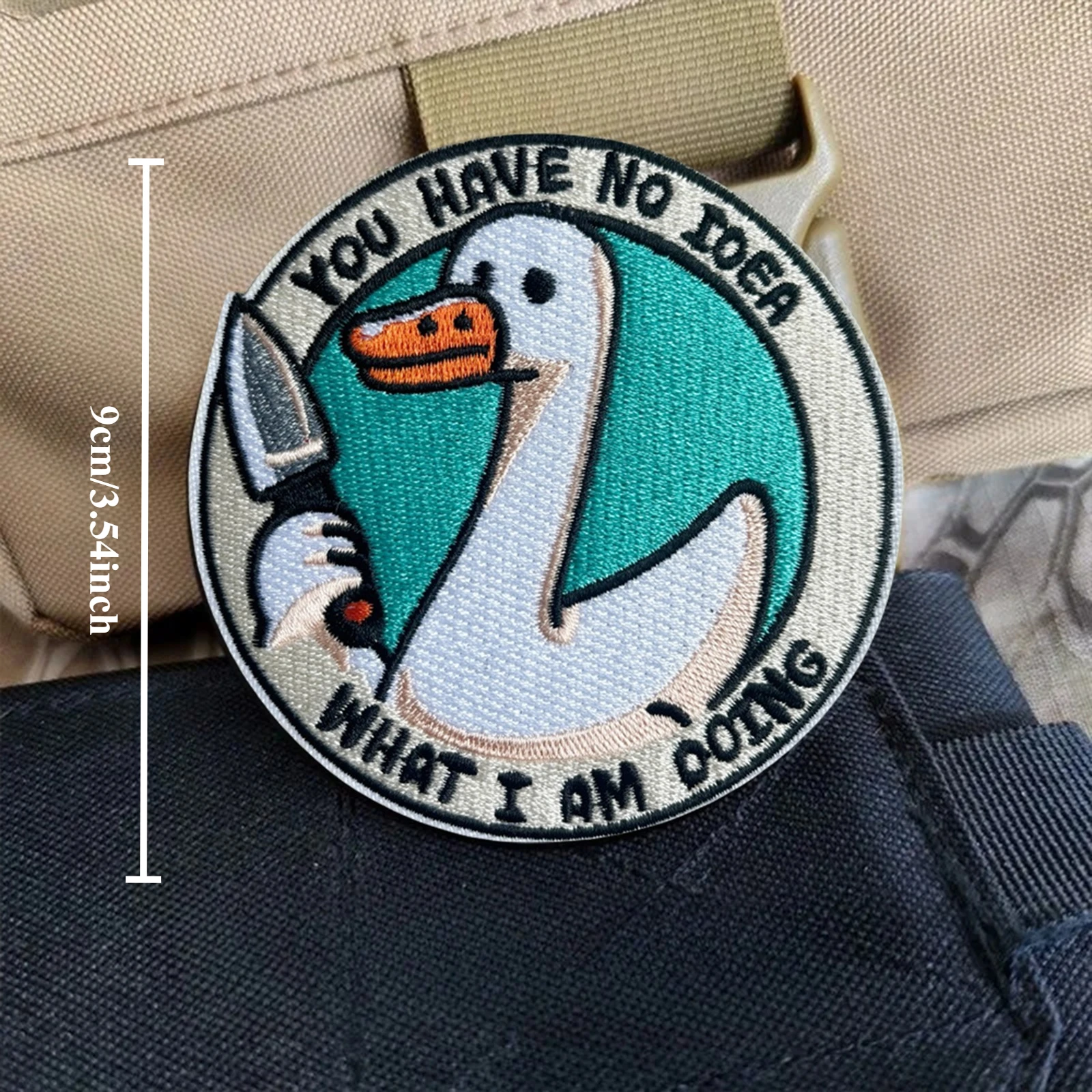 Silly Goose Parche táctico bordado con gancho militar para mochila - imagen 2