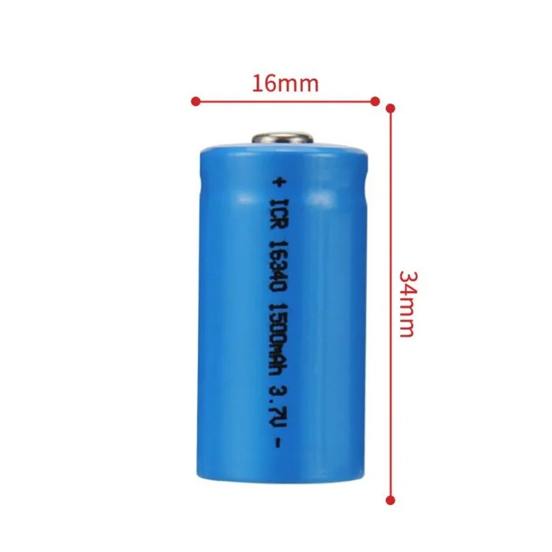 Batería recargable de 2 piezas con cargador para cr123a 16340 1500mah 3,7 v, batería de iones de litio, venta al por mayor - imagen 3
