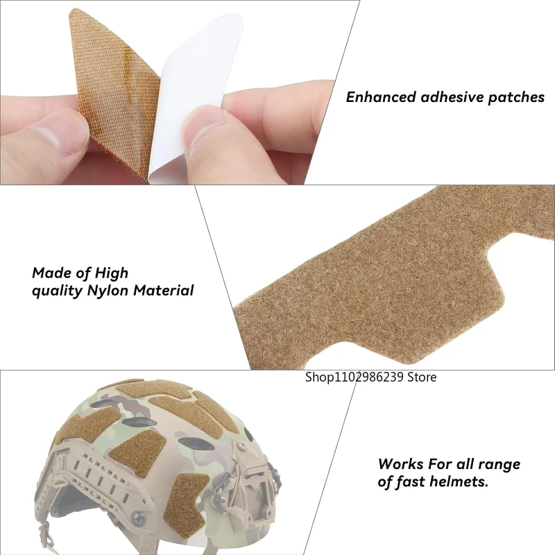 Juego de cierre de gancho y bucle para casco táctico, Kit de bricolaje para casco de corte alto rápido, 11 Uds. - imagen 4