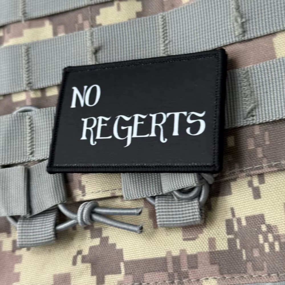 Parche táctico NO REGERTS moral militar con velcro para mochila - imagen 4