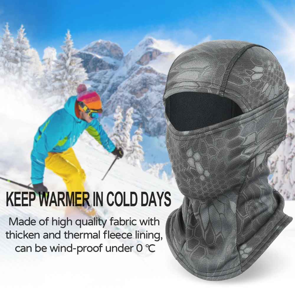 Pasamontañas para ciclismo, máscara facial de invierno para deportes al aire libre, esquí táctico, senderismo, caza, mantener el calor, forro polar para casco, bufanda, equipo para la cabeza - imagen 4