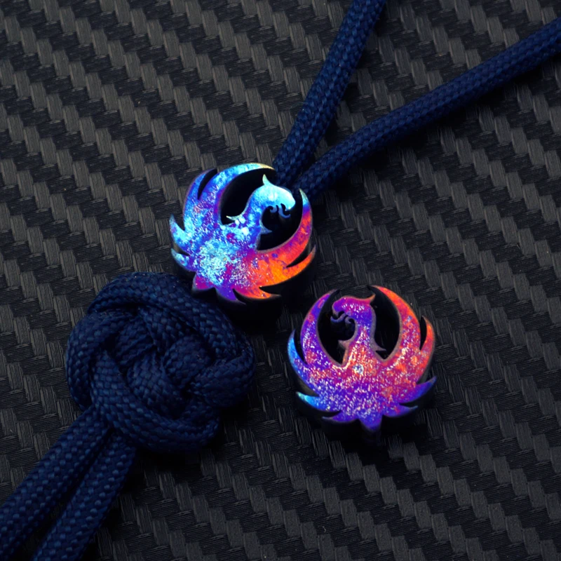 Cuchillo colgante de cuerda Edc, herramienta de aleación de titanio colgante de aleación de titanio Tc4, cuchillo azul, colgante de cuerda - imagen 2