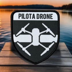 PILOTA DRONE insignia de moral táctica Feuerwehr Hilfswerk Drohne piloto Abzeichen parche impreso gancho bucle mochila militar pegatina