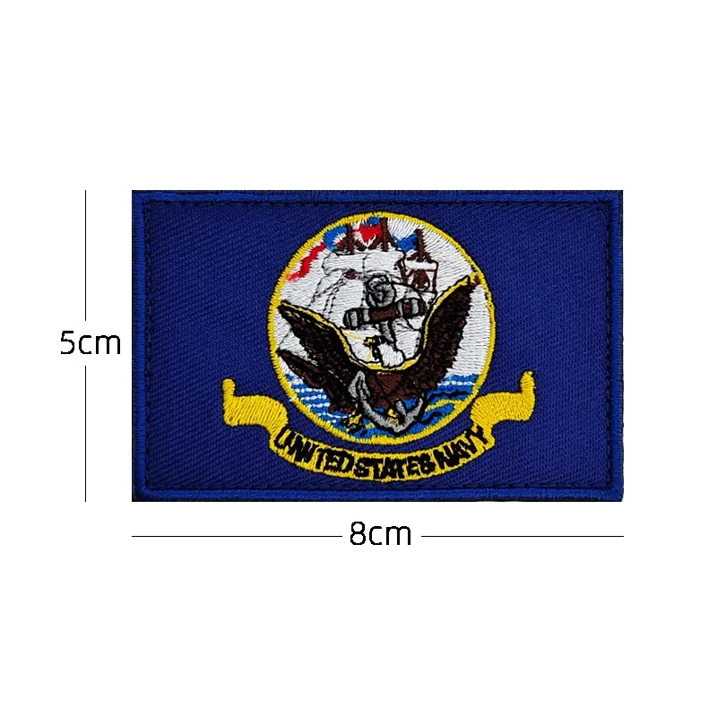 Parches de velcro de calavera pirata, insignia de bandera de tierra, mar y aire de EE. UU., decoración de mochila al aire libre, brazalete de moral, parche bordado - imagen 4