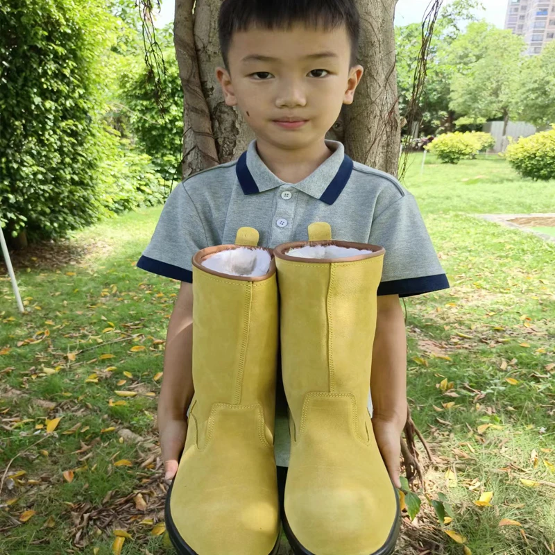 Zapatos de senderismo de cuero de vaca para hombre, botas de caza impermeables, botas de nieve de lana de alta calidad, zapatos de Trekking al tobillo, zapatillas de trabajo - imagen 4