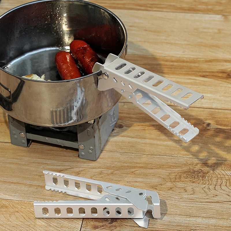 Clip de aleación de aluminio anticaliente, soporte de pinza para tazón, olla para acampar, mango de sartén, accesorios de cocina - imagen 3
