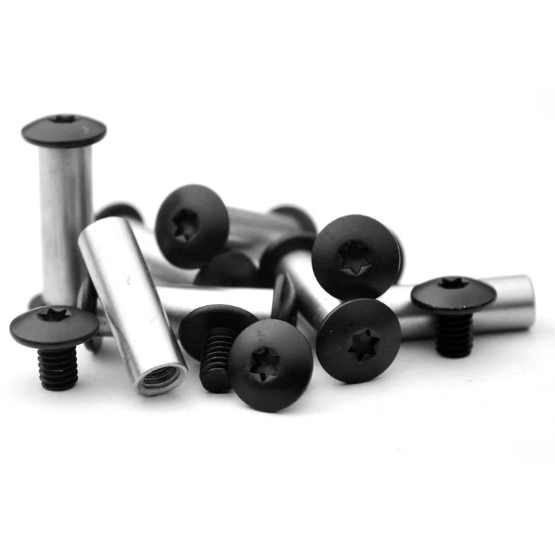 Juego de tornillos de husillo de mango de cuchillo plegable de acero inoxidable, accesorios de bloqueo del eje, piezas de fabricación DIY, M3.5 T8 Torx 416, 5MM de agujero - imagen 2