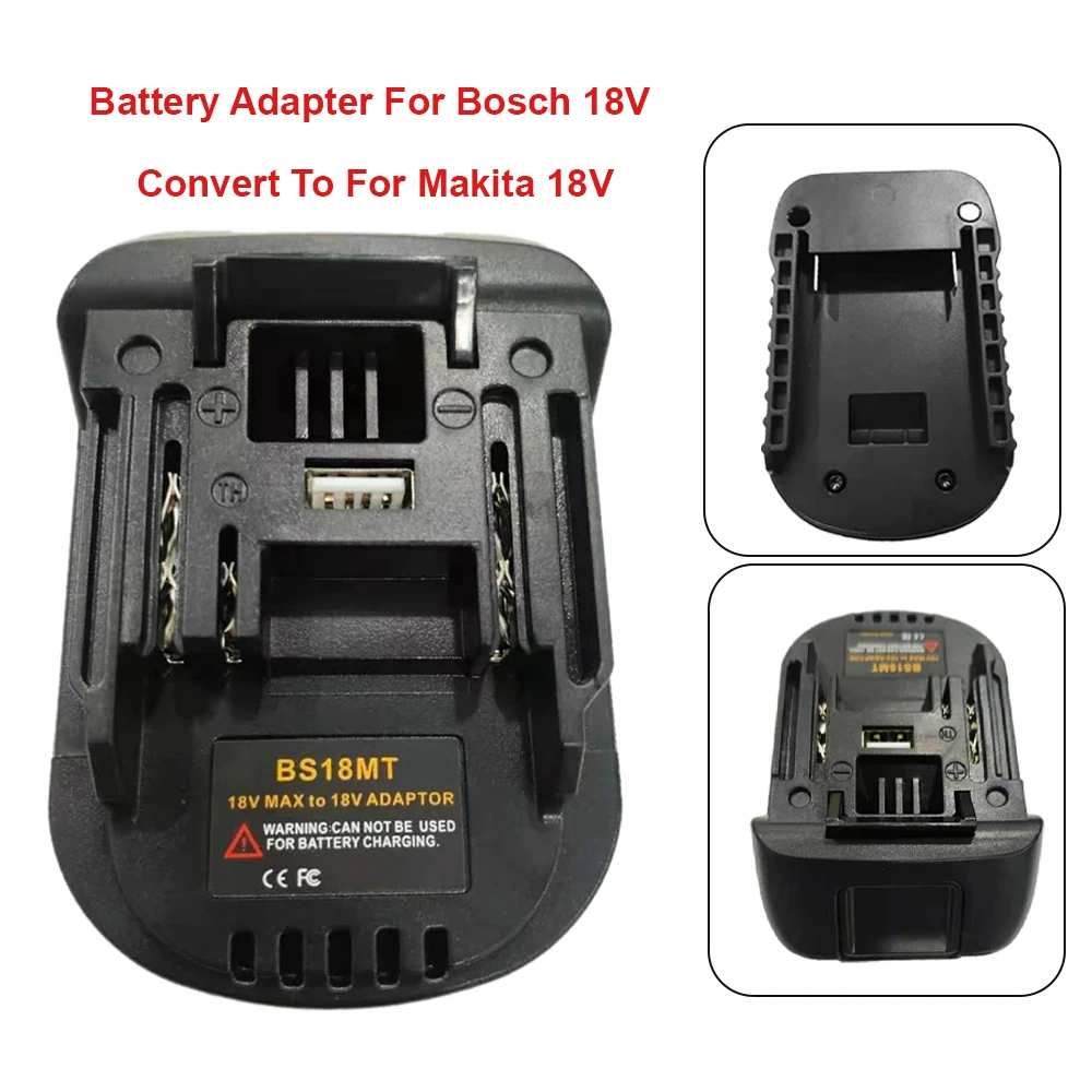 Adaptador de batería para Bosch 18V convertir a Makita 18V convertidor con USB para herramienta eléctrica Makita 18V BAT618 BAT609G BS18MT