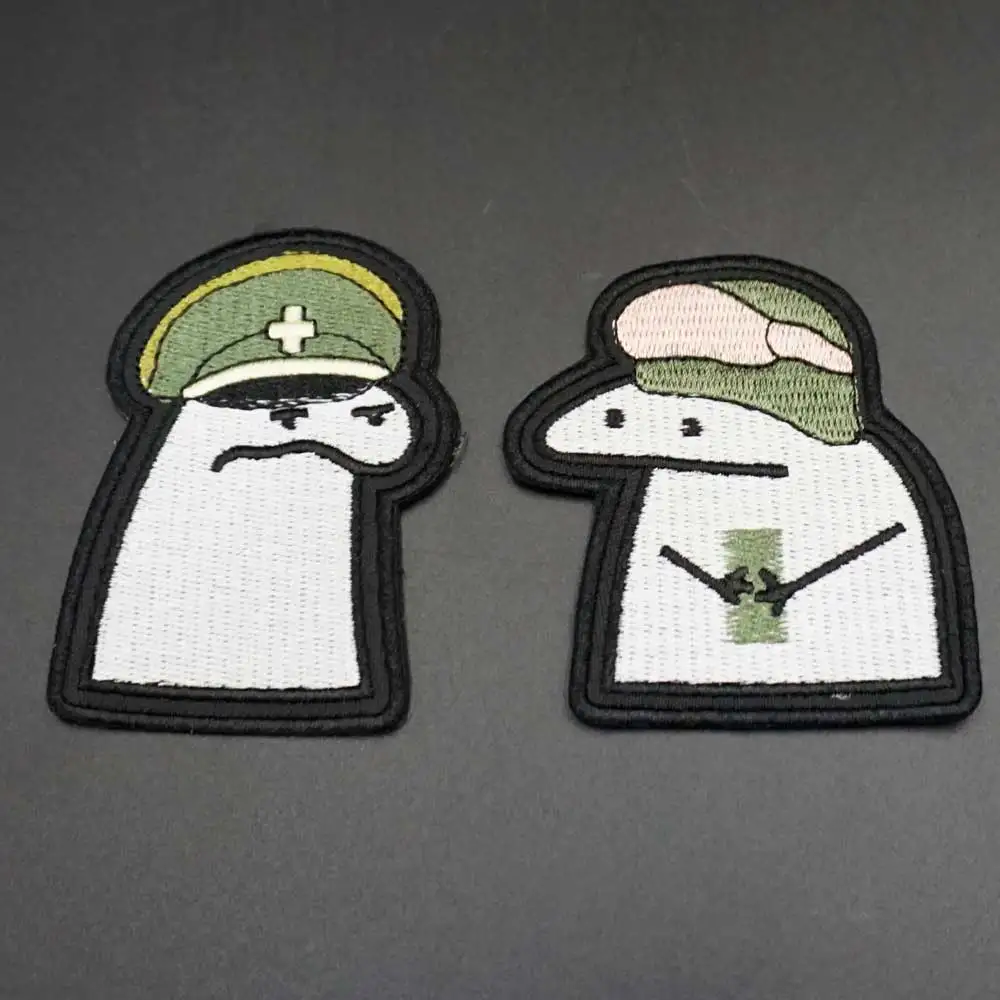 Parches bordados Flork Helper Commander, insignia táctica para ropa, mochila, gorras, apliques DIY