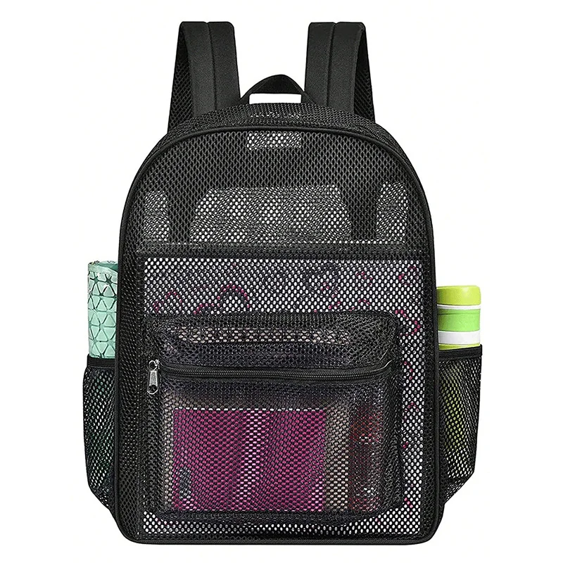 Mochila de playa para natación, bolsas de lavado de malla de verano, paquete de almacenamiento de viaje para deportes al aire libre, bolsa hueca para acampar, mochila universitaria - imagen 3