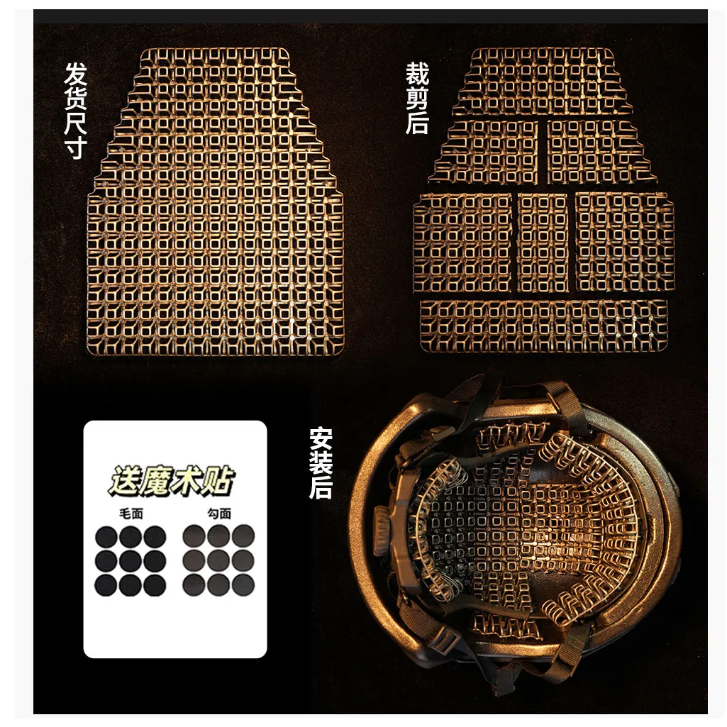 Almohadilla de enfriamiento Universal para casco táctico, almohadillas de revestimiento ventiladas transpirables, revestimiento interior cortable de PE desmontable tridimensional 3D - imagen 3