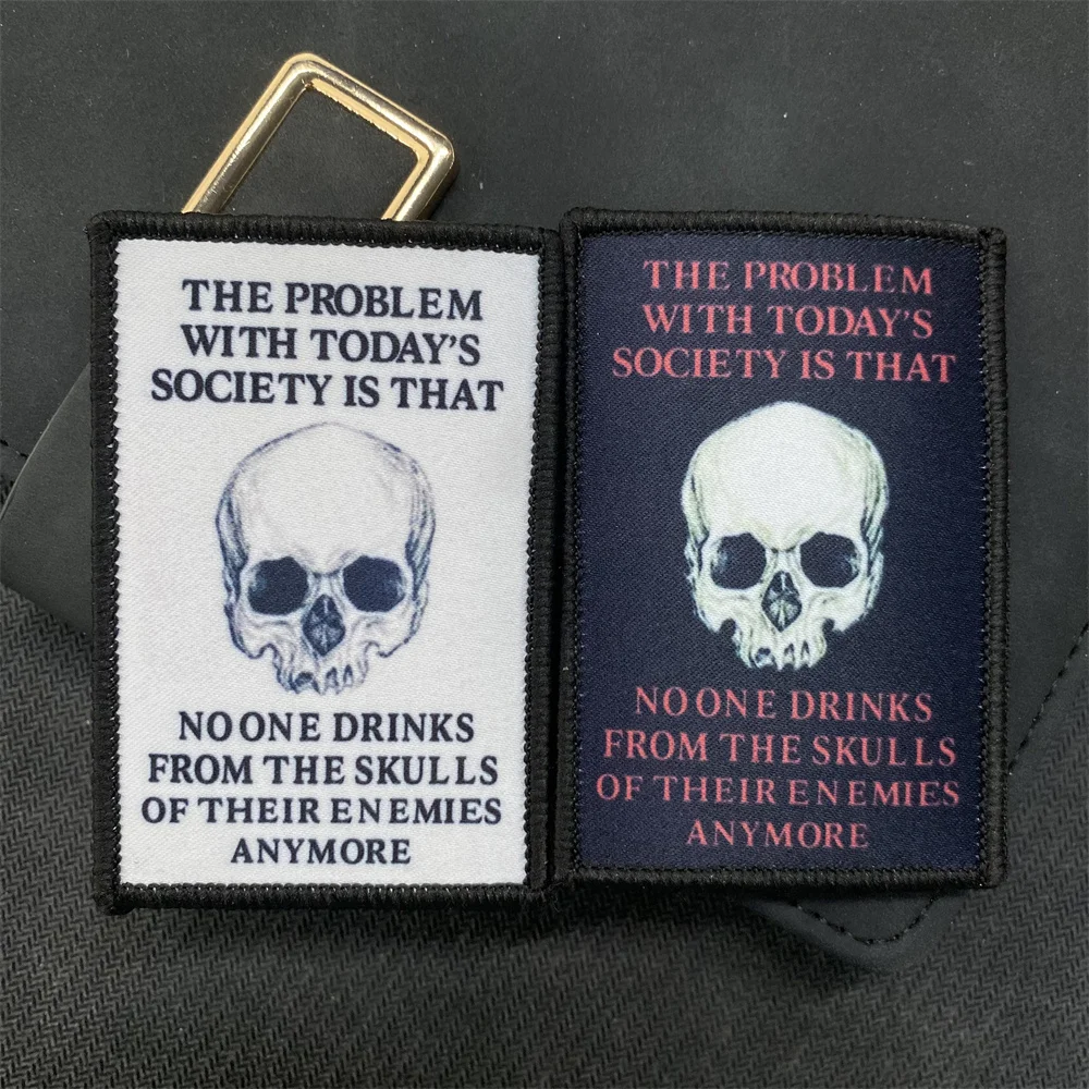 Parche de Velcro impreso de la sociedad de hoy, Calaveras, insignia de moral, mochila, pegatinas tácticas, parches de ropa, brazalete militar - imagen 3