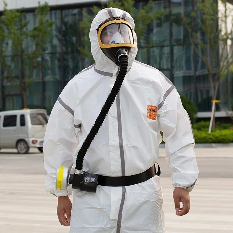 Mascarilla protectora eléctrica de Gas, máscara con flujo constante, alimentada por aire, sistema respirador, suministro de seguridad en el lugar de trabajo - imagen 3