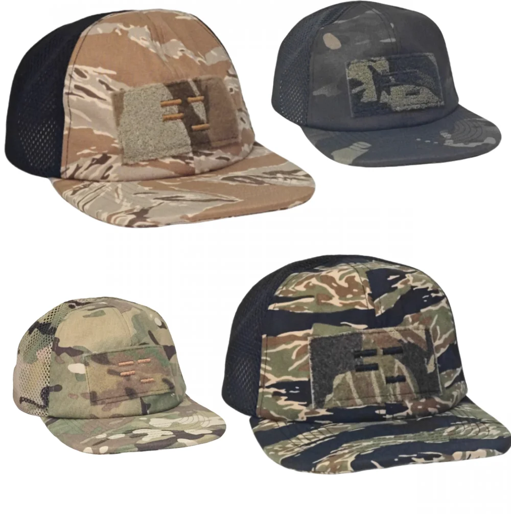 Sombrero táctico de ala plana de malla plegable portátil, gorra de béisbol para exteriores, sombrero de lengua de pato - imagen 3