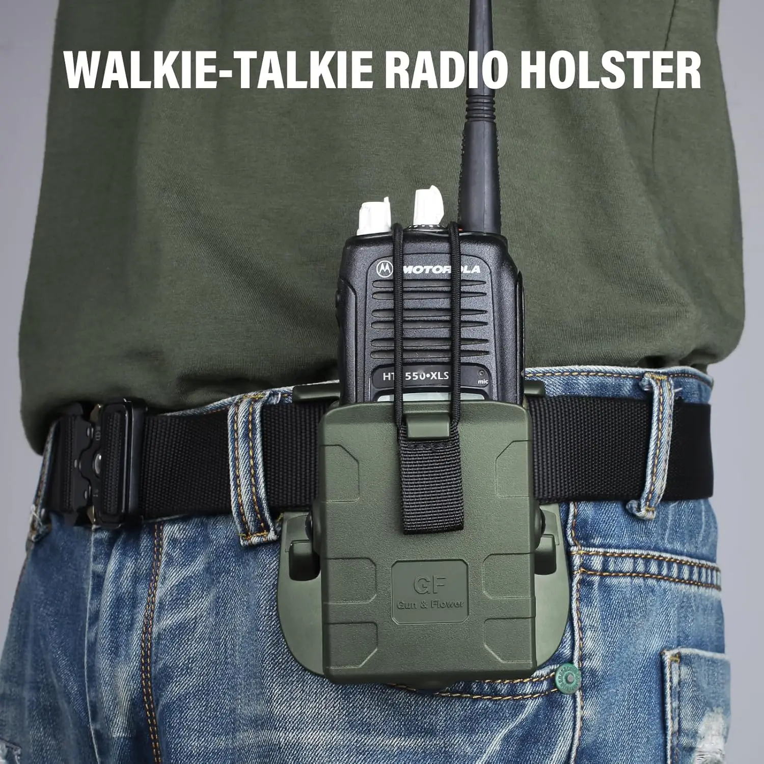 Funda de radio Walkie talkies bidireccionales, bolsa de radio para Motorola, Kenwood, HYTERA, accesorios de radio Law, ajustable, verde - imagen 5