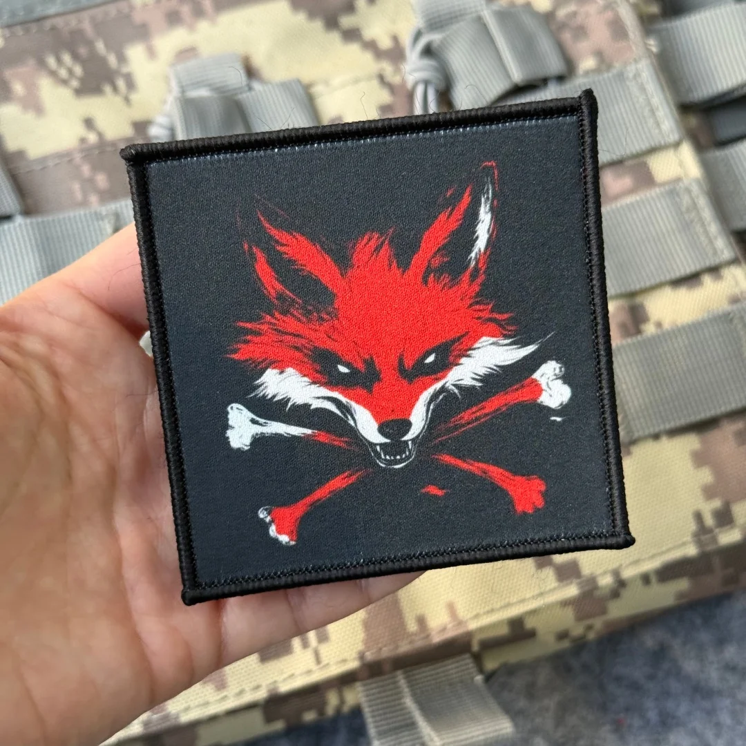 Chevron Fox Morale – parche táctico con velcro impreso - imagen 3