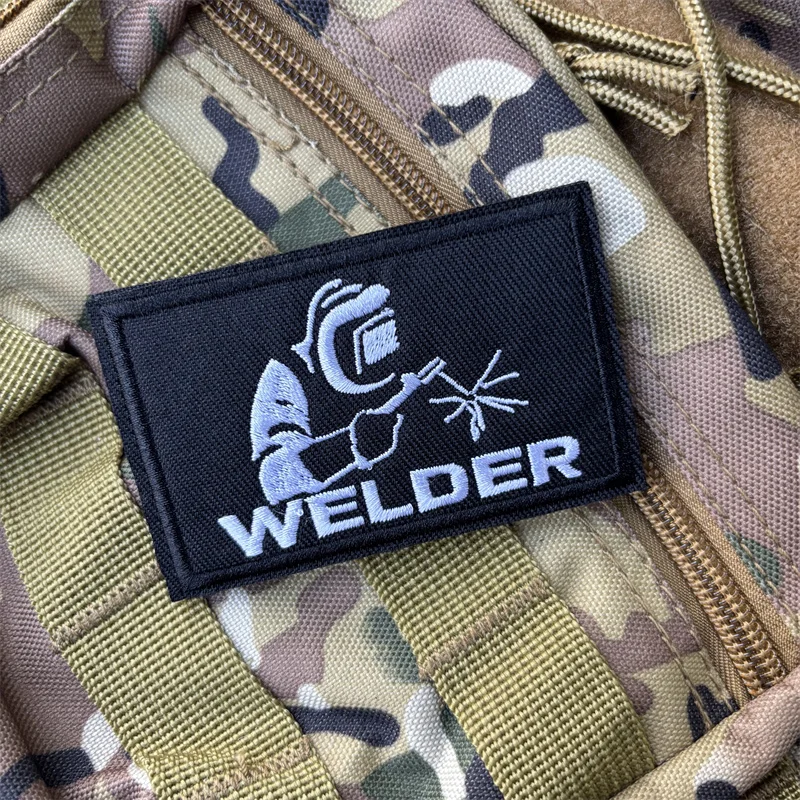 Parche Bordado Militar de Soldador, Parches Tácticos de Gancho y Bucle, Insignias de Moral, Pegatinas para Mochilas y Ropa - imagen 4
