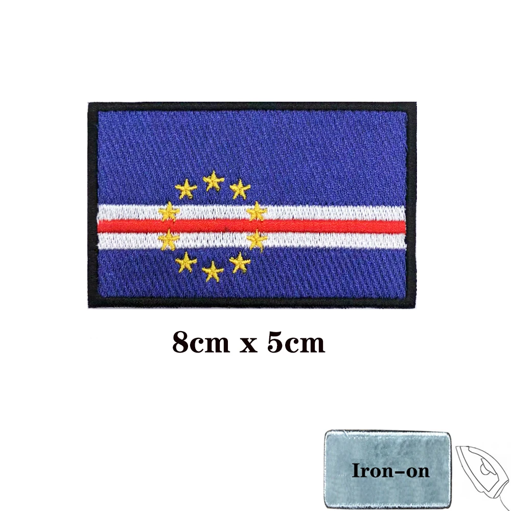 Parches de bandera de Capa Verde, brazalete, parche bordado, gancho y bucle, insignia bordada con hierro, raya militar - imagen 2