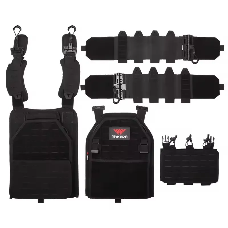 Chaleco táctico 6094, chaleco de transporte de equipo negro de caza al aire libre con corte láser ligero desmontable rápido de alta calidad - imagen 4