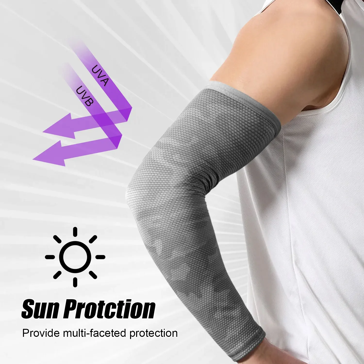 Mangas de brazo deportivas, calentadores de brazo de ciclismo de refrigeración de secado rápido, protección UV, bicicleta, correr, baloncesto, voleibol, pesca, puños suaves - imagen 3