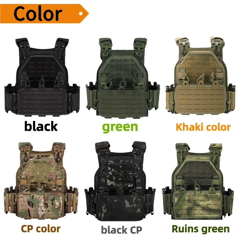 Chaleco táctico YAKEDA 6094, chaleco de transporte de engranaje negro de caza al aire libre con corte láser ligero desmontable rápido de nailon 1000D de alta calidad - imagen 4