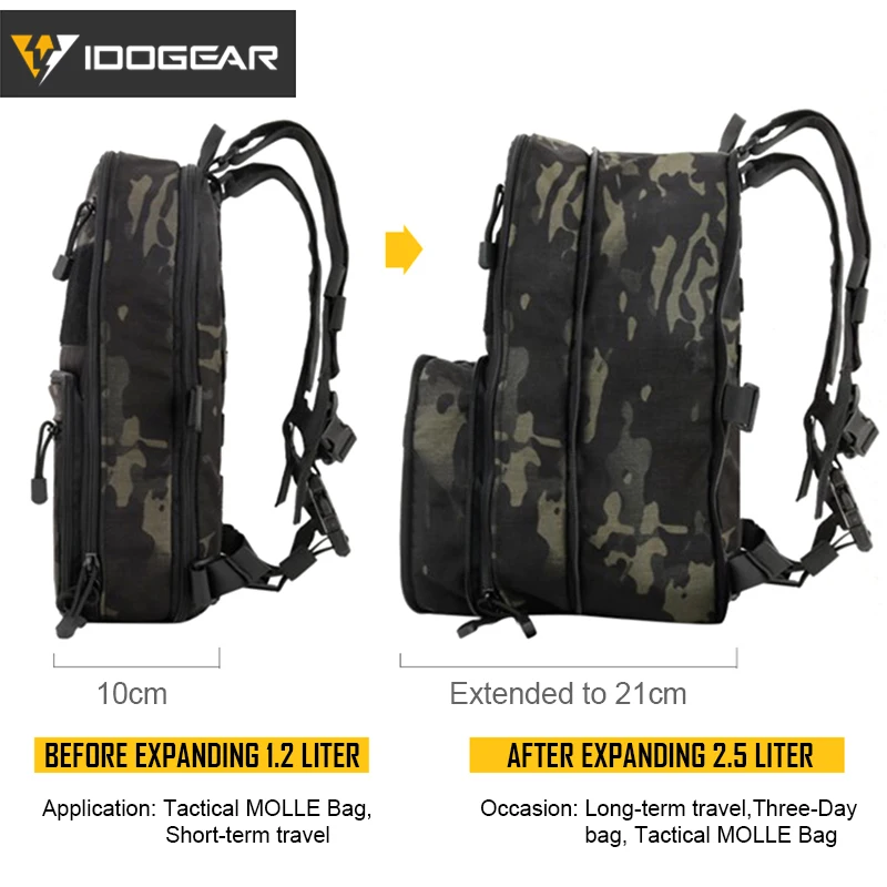 Mochila táctica multiusos para exteriores, mochila militar de Airsoft, para senderismo, Camping, IDOGEAR 410, 3562 - imagen 4