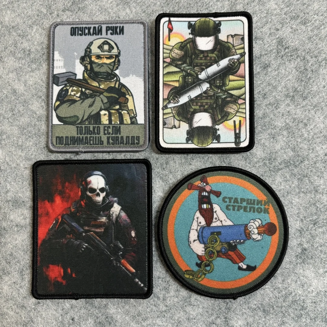 Parche táctico "Ghost" para ropa, parches de gancho y bucle impresos "Senior Shooter", brazalete, insignia de moral militar, pegatinas para mochila - imagen 4