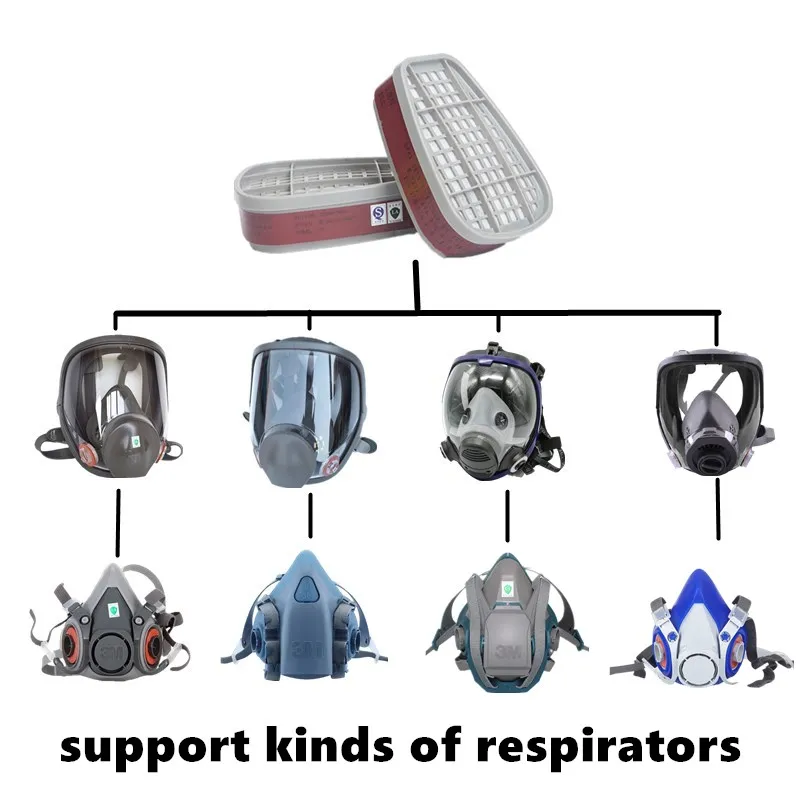 Máscara de Gas 5N11 filtro de algodón 6001 juegos de cajas de cartuchos para 3M 6200/7502/6800 respirador accesorios de pintura de pulverización química - imagen 5