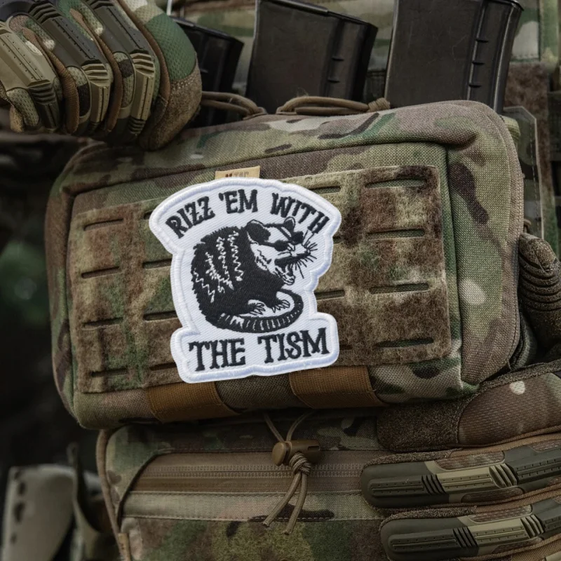 Parche bordado de ratón de dibujos animados, chaleco táctico, insignia de moral con gancho y bucle, pegatinas decorativas para mochila, parches para brazalete para ropa - imagen 5