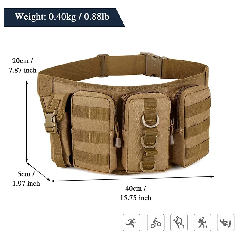 Riñonera táctica EDC multibolsillo – organizador para móvil y linterna - imagen 5