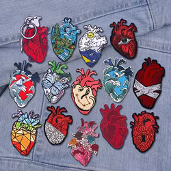 Parche bordado corazón termoadhesivo para chaquetas DIY