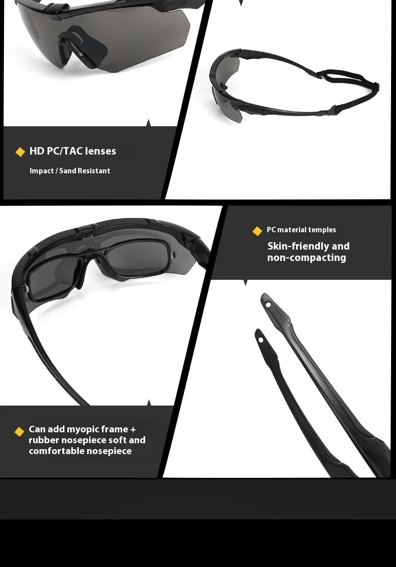 JSJM-Gafas tácticas militares para exteriores, 2,0 MM, a prueba de viento, a prueba de polvo, CS, Gafas protectoras seguras UV400, Gafas de montañismo - imagen 5