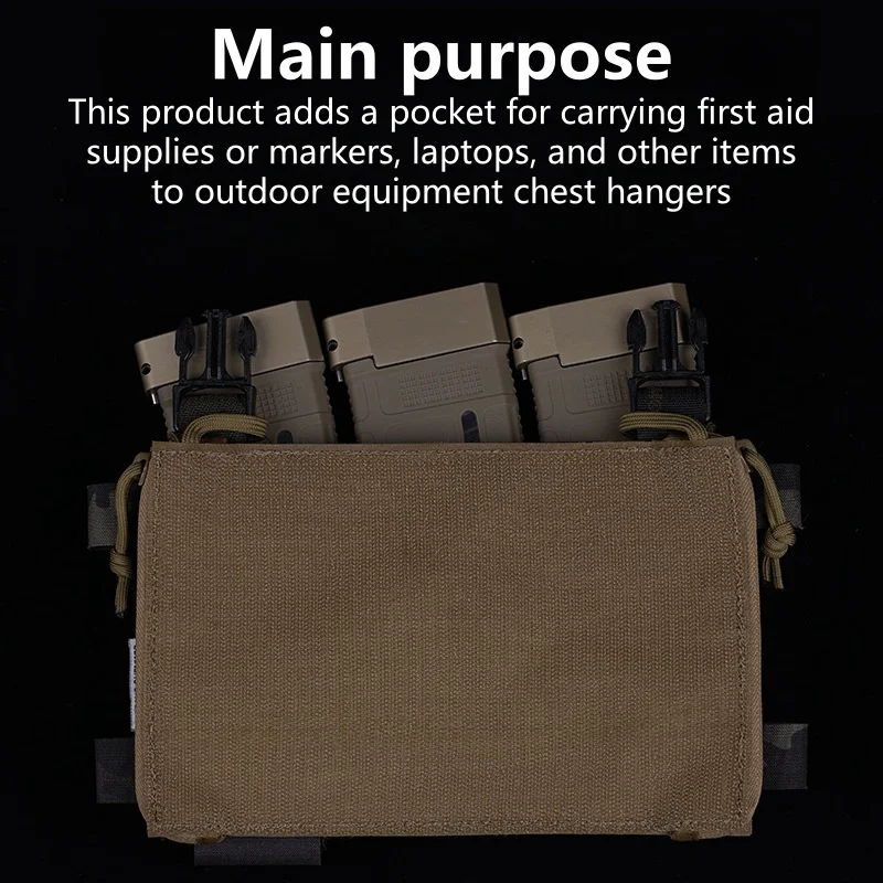 Bolsa integrada de expansión para colgar en el pecho, accesorios de aparejo para el pecho, chaleco para equipo al aire libre, bolsillo de almacenamiento oculto, Camping Airsoft 9,4*5,9 - imagen 4