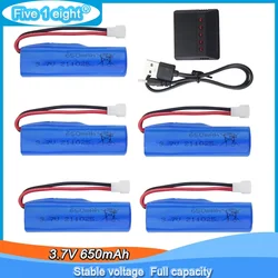 Batería Lipo de 3,7 V y 650mah con cargador para SYMA Q9 Q10 H126 H131 H118 RH701 RC barco barco de agua eléctrico de alta velocidad modelo barco de juguete