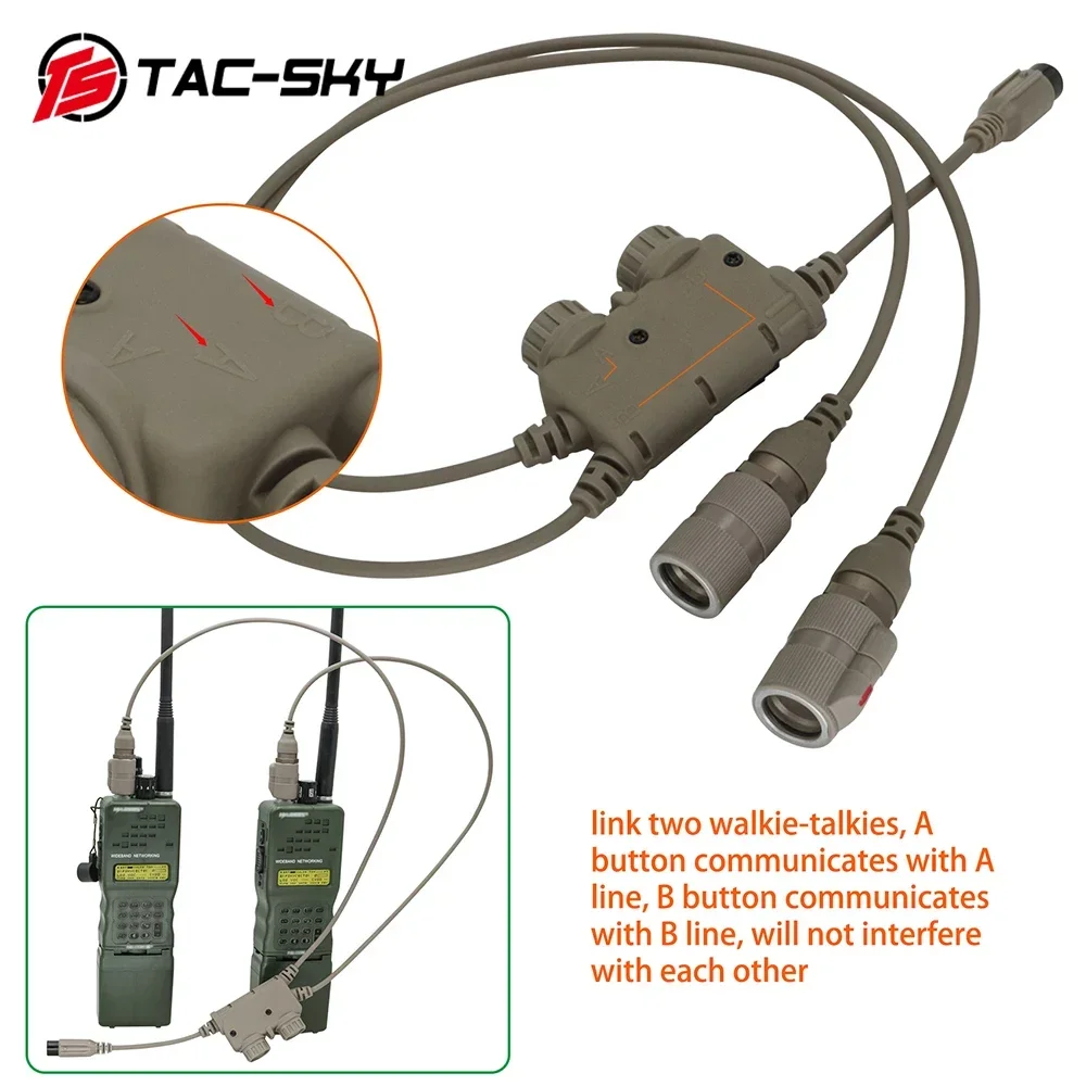 TS TAC-SKY táctico AN/PRC 148 152 163 adaptador PTT de comunicación Dual de 6 pines Compatible con RAC PTT auriculares tácticos COMAC SORDIN - imagen 3