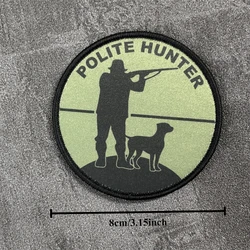Parche táctico POLITE HUNTER con velcro para mochila y uniforme militar