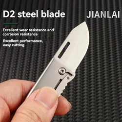 Mini cuchillo plegable D2 de acero inoxidable, portátil y afilado